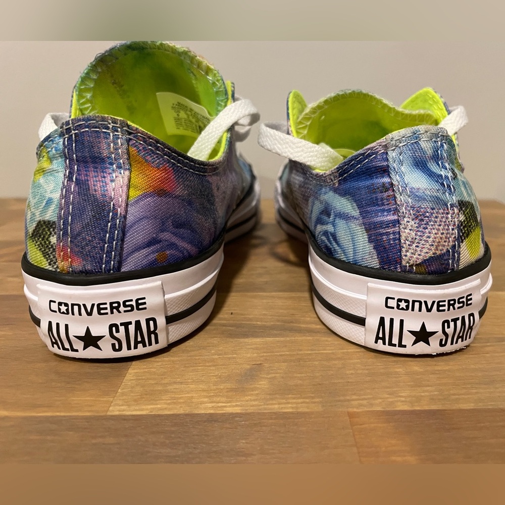 Converse Kids Low Top Sneakers in White, Blue, Purple, Neon Yellow - Picture 3 of 7